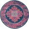 Homeroots 4 ft. Round Blue & Pink Medallion Area Rug 385253 - alternate 1